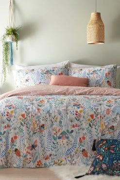 Furn. Mini Nature Floral Reversible Duvet Cover And Pillowcase Set