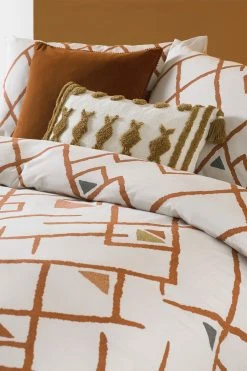 Furn. Brick Red Inka African Inspired Printed Duvet Cover And Pillowcase Set -Furn Online 247529s2