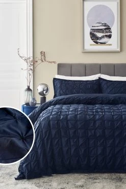 Next Textured Pleats Duvet Cover And Pillowcase Set