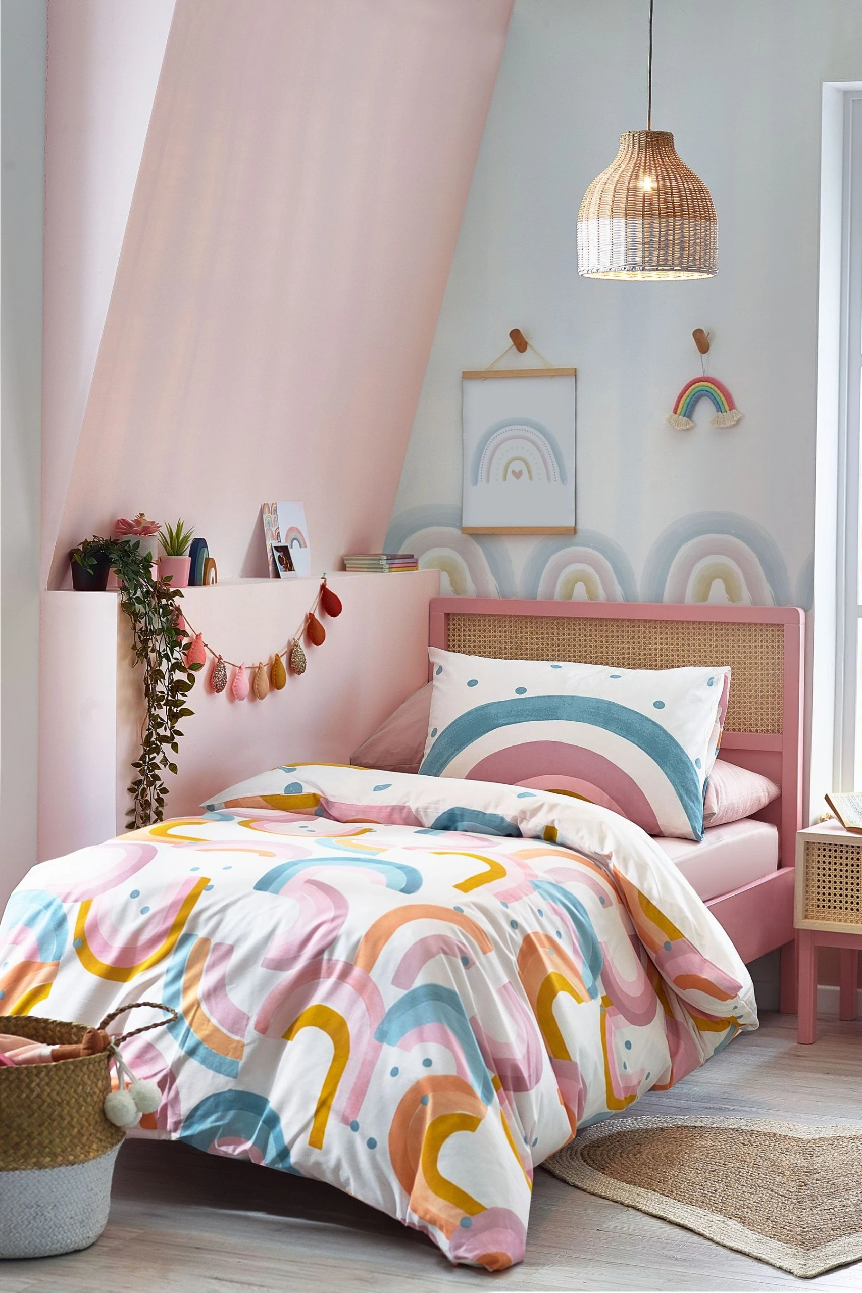 Next Kids Scandi Rainbow Reversible Duvet Cover And Pillowcase Set 4 Next Kids Scandi Rainbow Reversible Duvet Cover And Pillowcase Set - Image 2