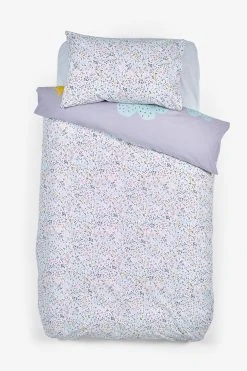 Next Kids 100% Cotton Ditsy Unicorn Reversible Duvet Cover And Pillowcase Set -Furn Online 364443s3