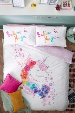 Next Kids Floral Unicorn Duvet And Pillowcase Set