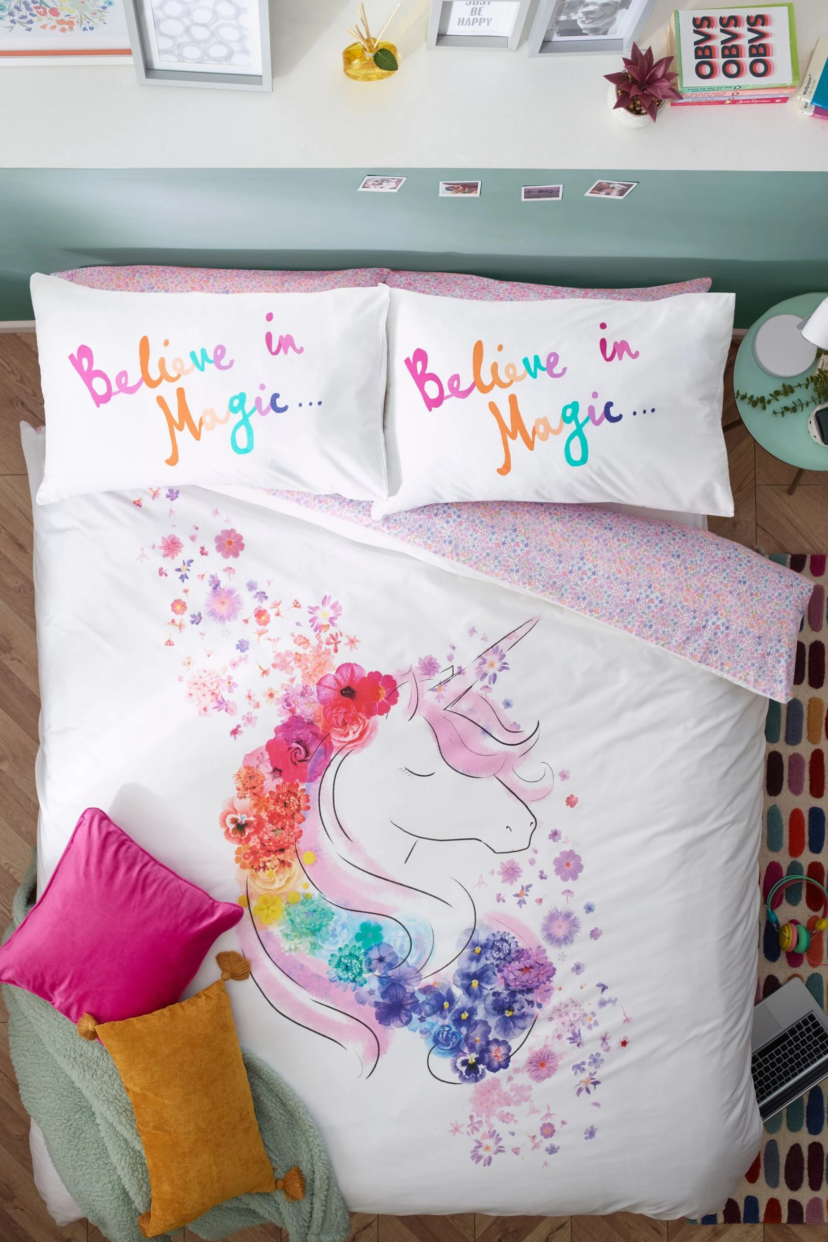 Next Kids Floral Unicorn Duvet And Pillowcase Set 3 Next Kids Floral Unicorn Duvet And Pillowcase Set