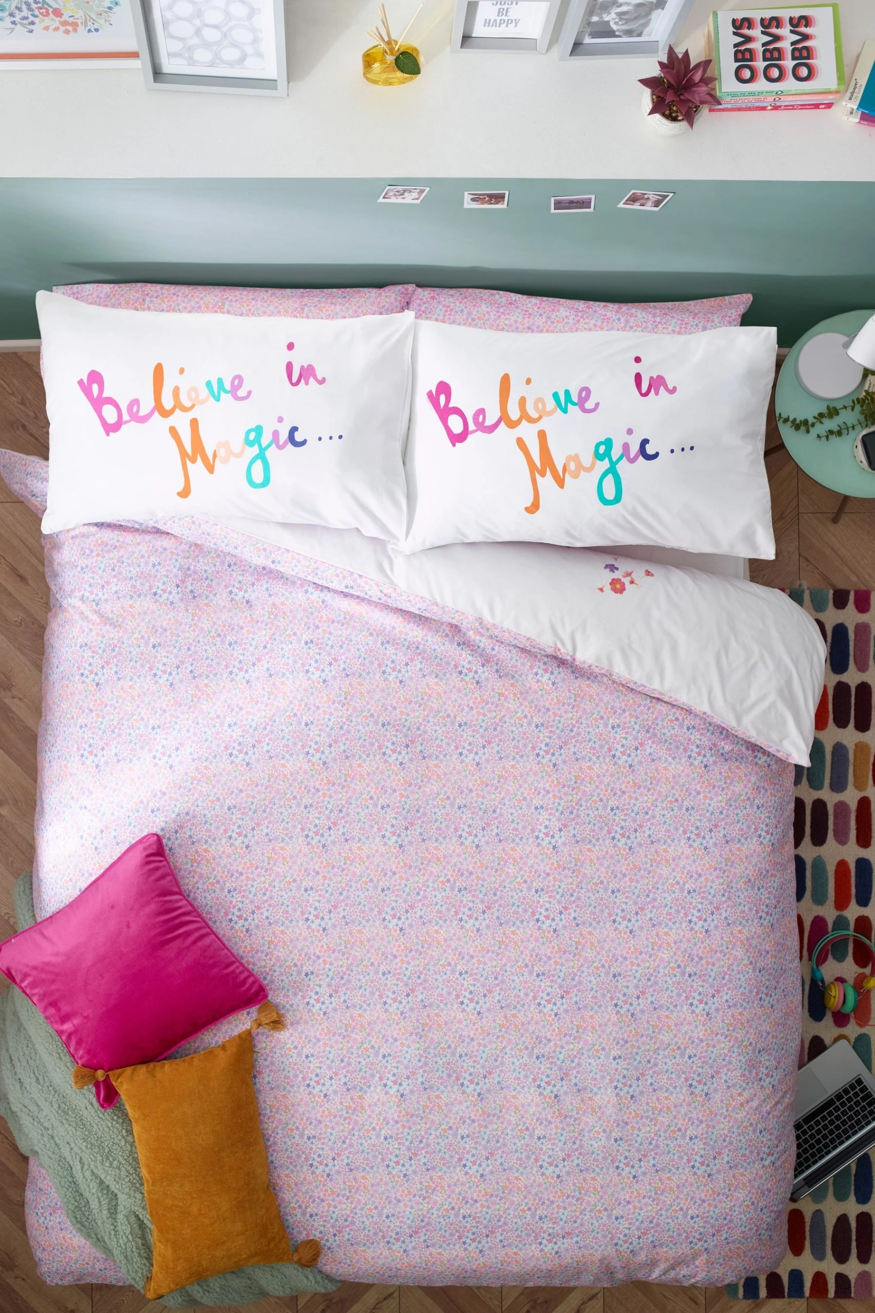 Next Kids Floral Unicorn Duvet And Pillowcase Set 4 Next Kids Floral Unicorn Duvet And Pillowcase Set - Image 2