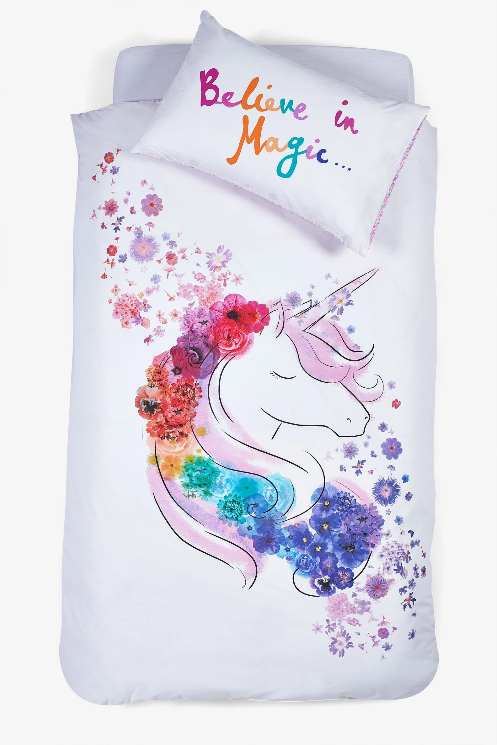 Next Kids Floral Unicorn Duvet And Pillowcase Set 9 Next Kids Floral Unicorn Duvet And Pillowcase Set - Image 7