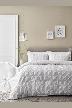 Next Malvern Textured Pleats Duvet Cover And Pillowcase Set