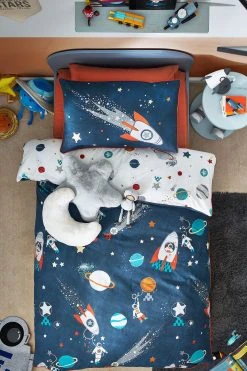 Next Kids Space Planets And Rockets 100% Organic Cotton Duvet Cover And Pillowcase Set 12 Next Kids Space Planets And Rockets 100% Organic Cotton Duvet Cover And Pillowcase Set -Furn Online 564643s3
