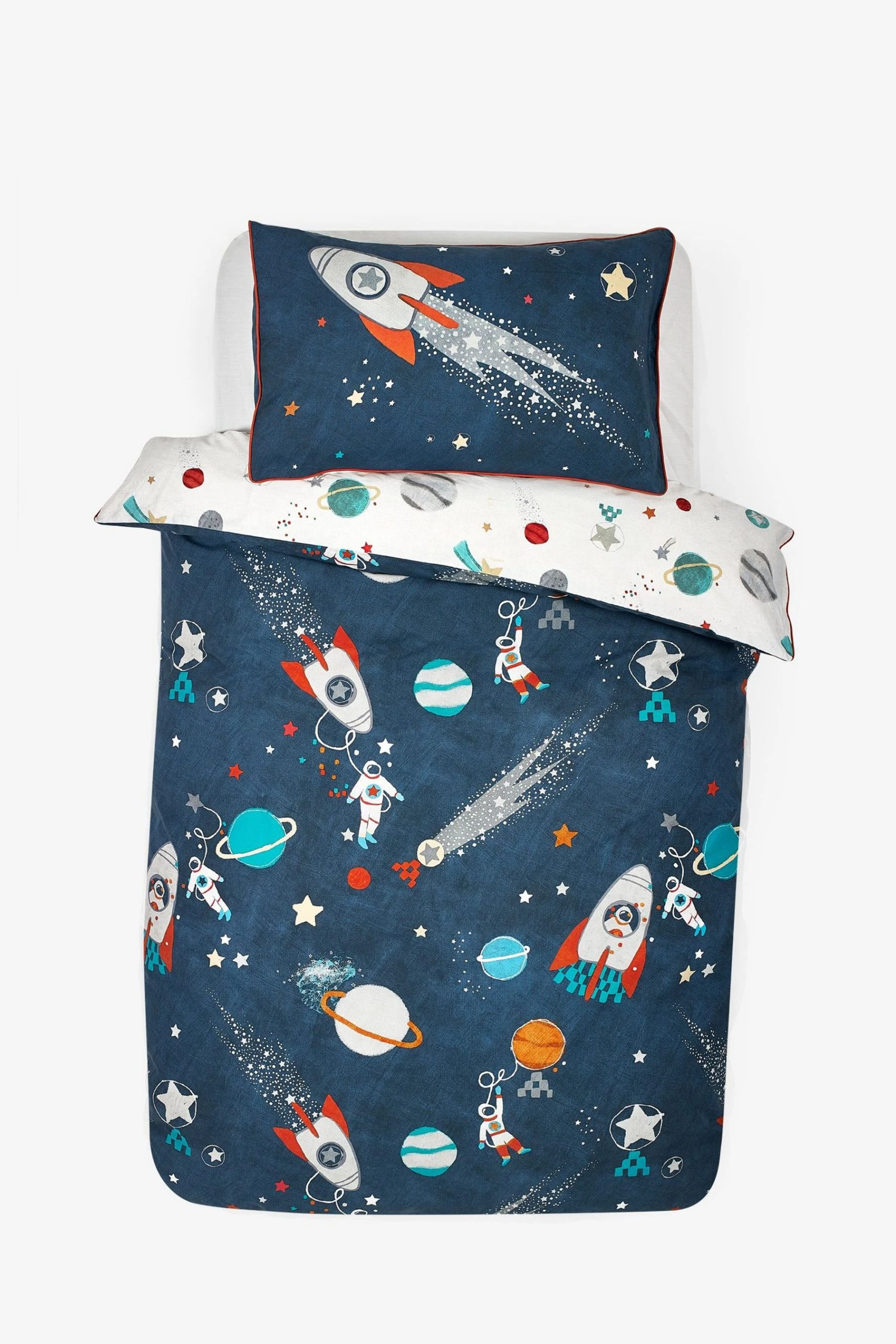 Next Kids Space Planets And Rockets 100% Organic Cotton Duvet Cover And Pillowcase Set 8 Next Kids Space Planets And Rockets 100% Organic Cotton Duvet Cover And Pillowcase Set - Image 6