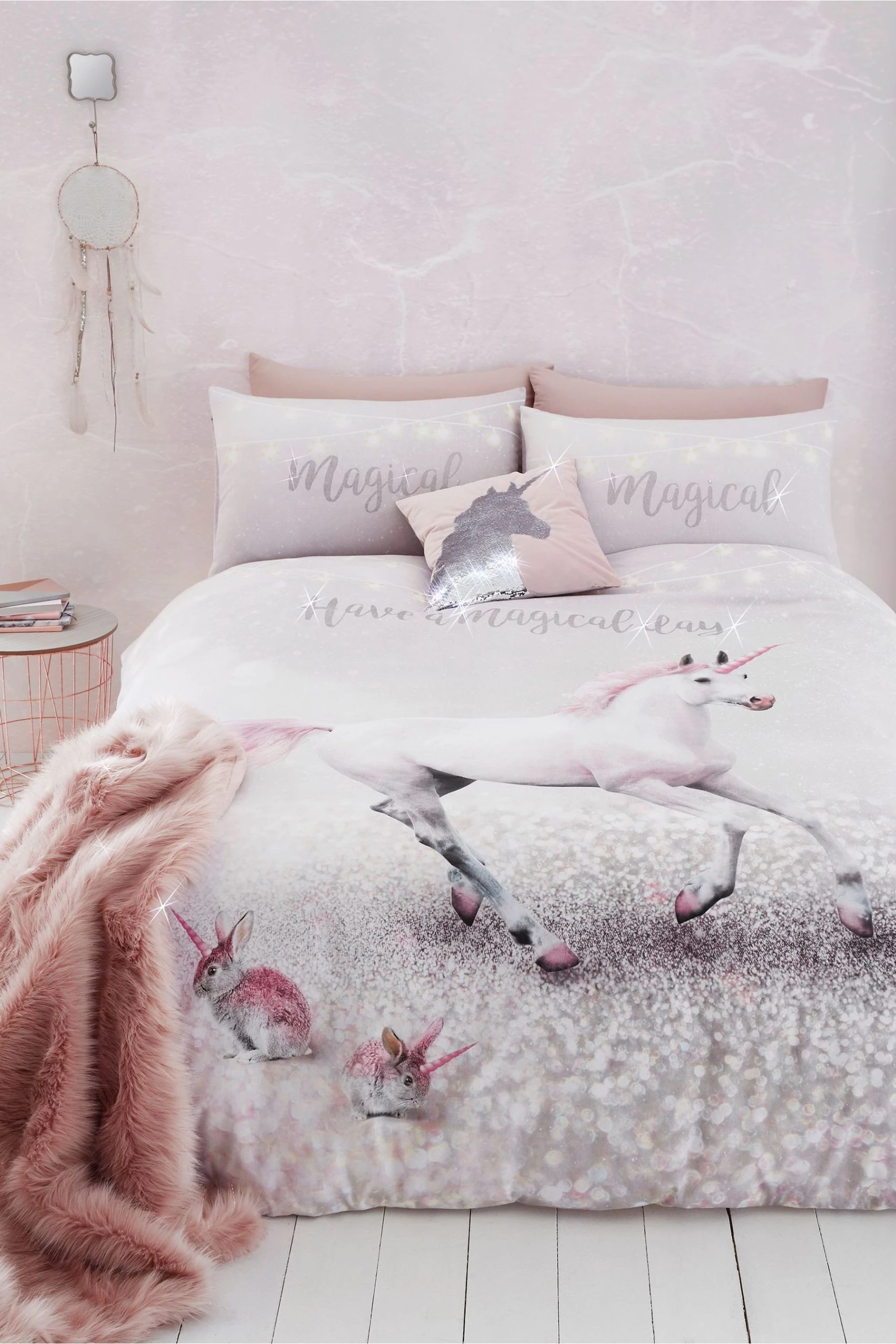 Catherine Lansfield Enchanted Unicorn Duvet Cover And Pillowcase Set 4 Catherine Lansfield Enchanted Unicorn Duvet Cover And Pillowcase Set - Image 2