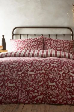 Furn. Wildberry Red Skandi Woodland Brushed Cotton Reversible Duvet Cover And Pillowcase Set 5 Furn. Wildberry Red Skandi Woodland Brushed Cotton Reversible Duvet Cover And Pillowcase Set -Furn Online 623394s2