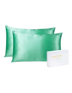 Alternative view of Royal Comfort Mulberry Silk Pillowcase Twin Pack Mint