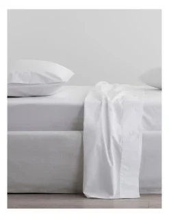 Organic Cotton Percale 300TC Standard Pillowcase 2 Pack In Snow