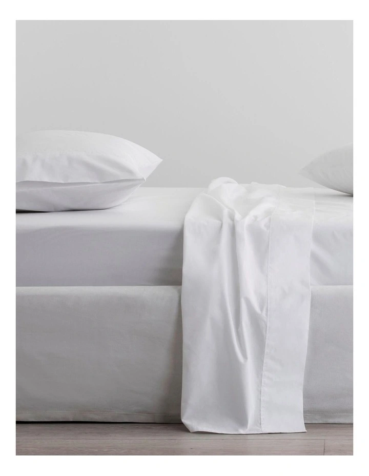 Organic Cotton Percale 300TC Standard Pillowcase 2 Pack In Snow 3 Organic Cotton Percale 300TC Standard Pillowcase 2 Pack In Snow