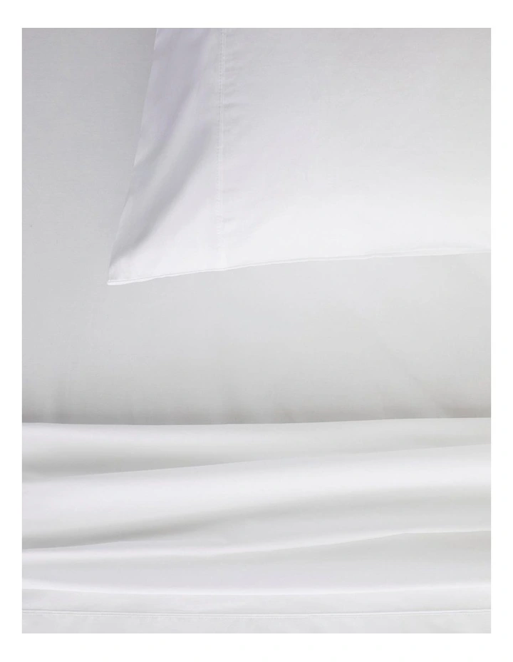 Organic Cotton Percale 300TC Standard Pillowcase 2 Pack In Snow 4 Organic Cotton Percale 300TC Standard Pillowcase 2 Pack In Snow - Image 2