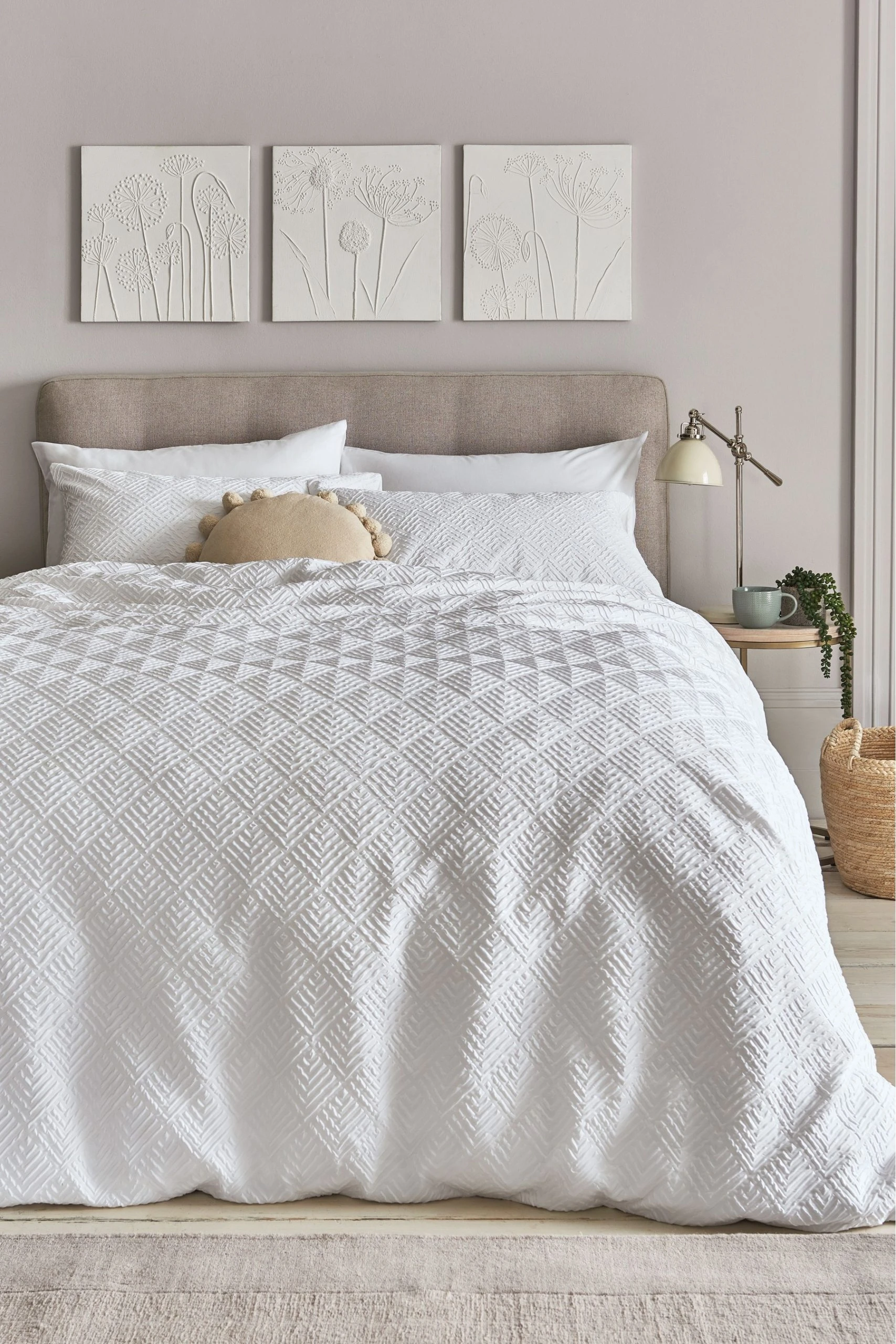 Next Embossed Geometric Duvet Cover And Pillowcase Set 3 Next Embossed Geometric Duvet Cover And Pillowcase Set