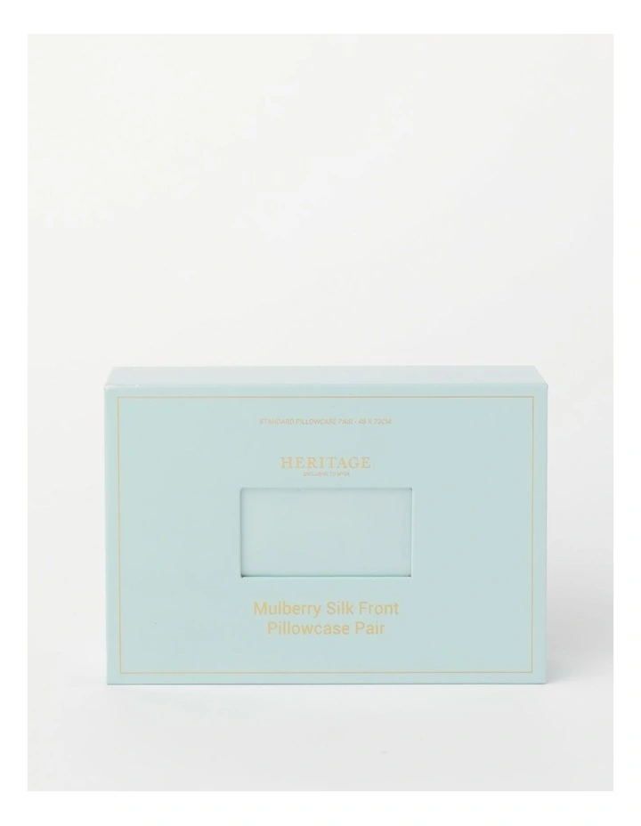 Heritage Silk Front Pillowcase Pair Sky Blue 3 Heritage Silk Front Pillowcase Pair Sky Blue