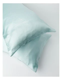 Alternative view of Heritage Silk Front Pillowcase Pair Sky Blue