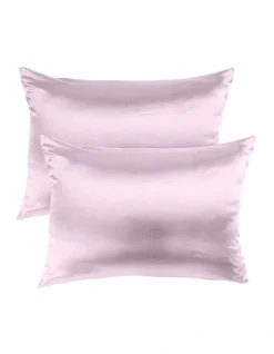 Mulberry Soft Silk Hypoallergenic Pillowcase Twin Pack 51x76cm In Lilac