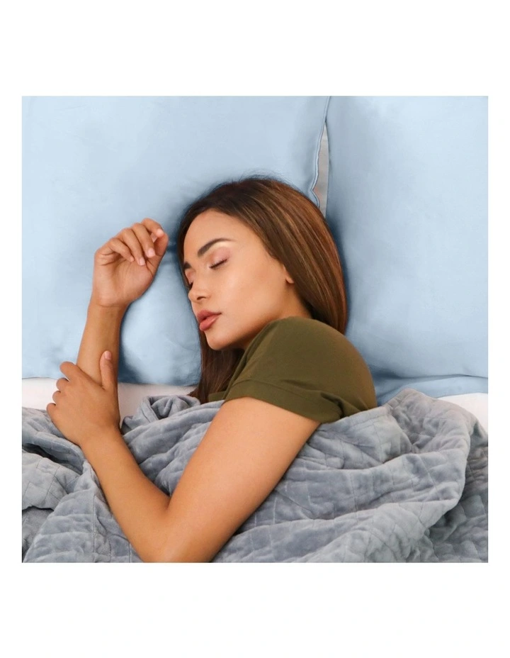 Mulberry Soft Silk Hypoallergenic Pillowcase Twin Pack 51x76cm In Light Blue 6 Mulberry Soft Silk Hypoallergenic Pillowcase Twin Pack 51x76cm In Light Blue - Image 4