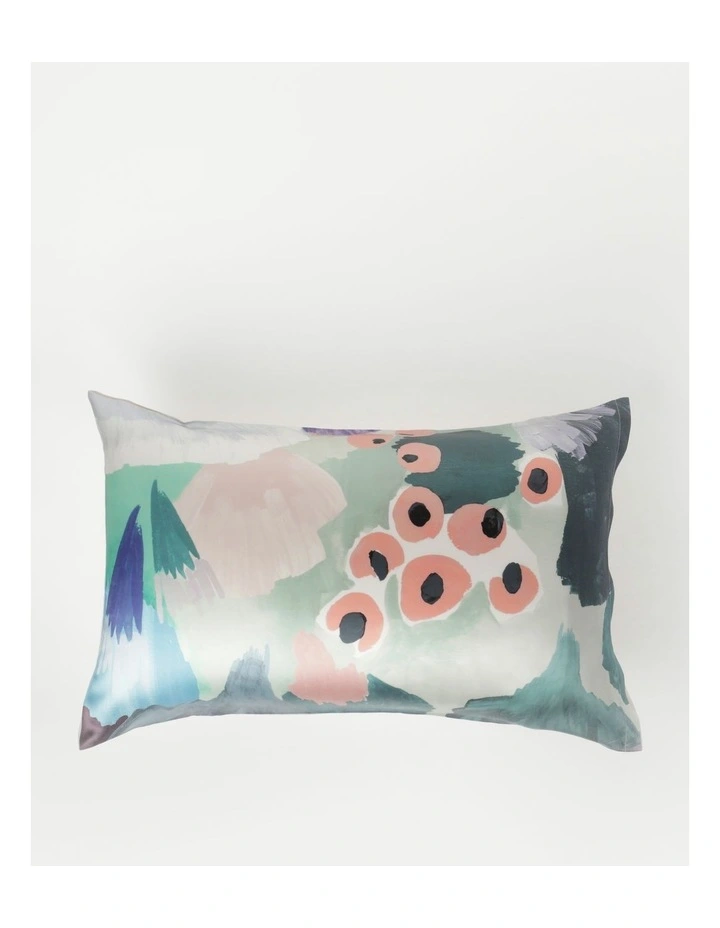 AMCS X Art Series Coral Bay Silk Fronted Pillowcase Pack In Blues 3 AMCS X Art Series Coral Bay Silk Fronted Pillowcase Pack In Blues