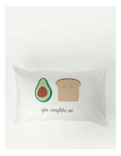 You Complete Me Avo & Toast Pillowcase In Assorted