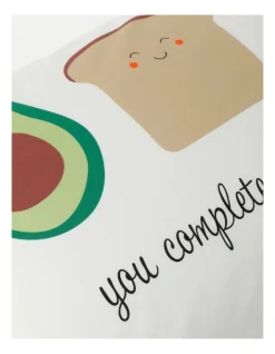 Alternative view of You Complete Me Avo & Toast Pillowcase In Assorted
