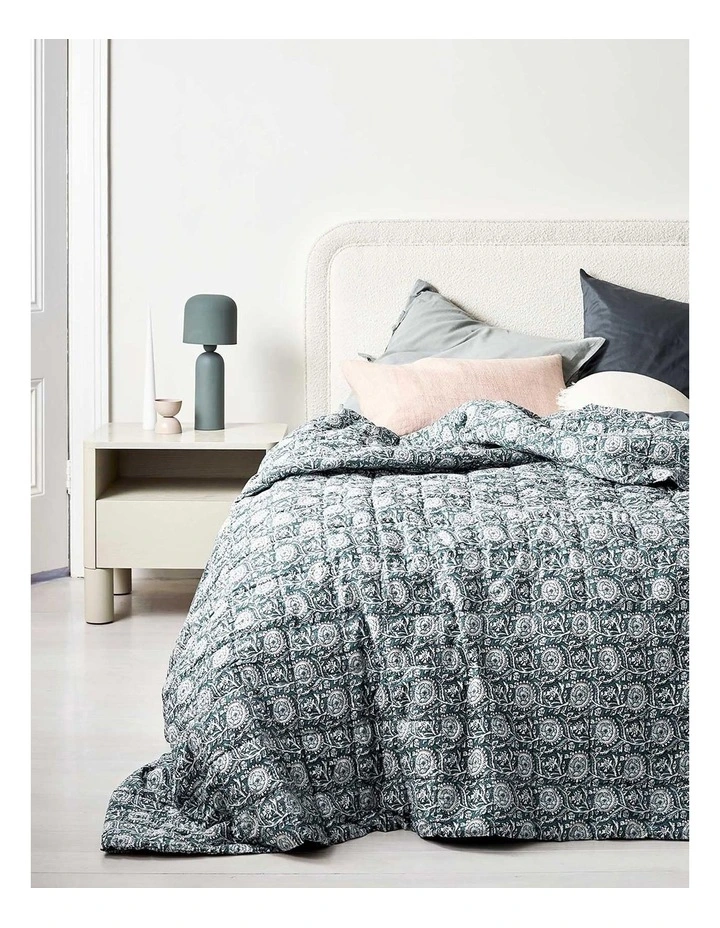Jaipur European Pillowcase In Mineral/Indian Teal 4 Jaipur European Pillowcase In Mineral/Indian Teal - Image 2