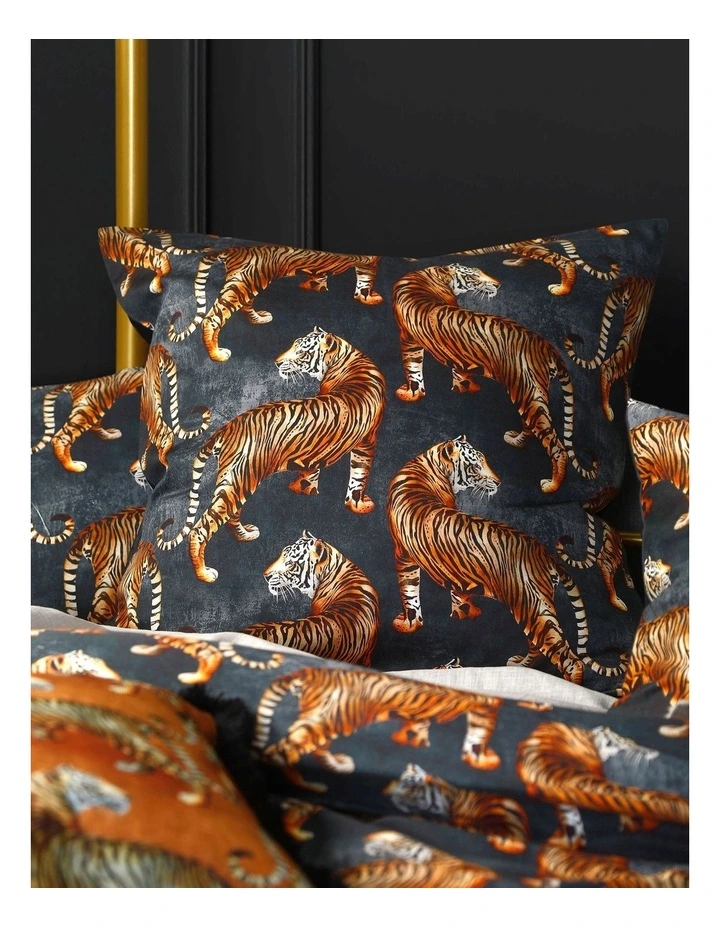 Tigress European Pillowcase In Grey 3 Tigress European Pillowcase In Grey