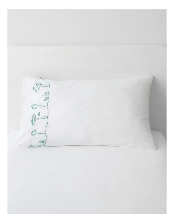 Mushroom Garden Embroidered Pillowcase In Salt 3 Mushroom Garden Embroidered Pillowcase In Salt