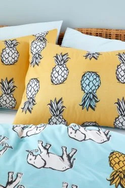 Pineapple Elephant Tupi Pineapple Reversible Cotton Duvet Cover And Pillowcase Set 7 Pineapple Elephant Tupi Pineapple Reversible Cotton Duvet Cover And Pillowcase Set -Furn Online A00028s3