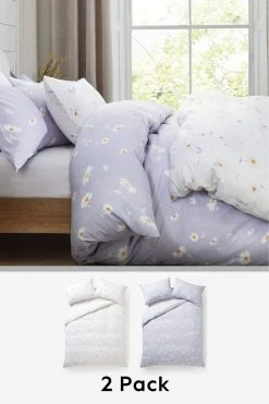 Next 2 Pack Reversible Duvet Cover And Pillowcase Set