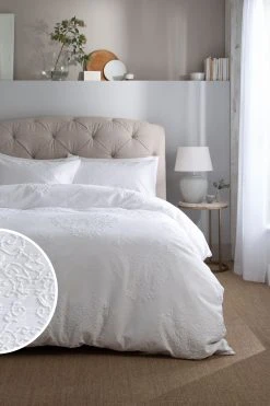 Next Heart Embossed Duvet Cover And Pillowcase Set