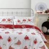 Catherine Lansfield Christmas Robins Duvet Cover And Pillowcase Set -Furn Online A52963s