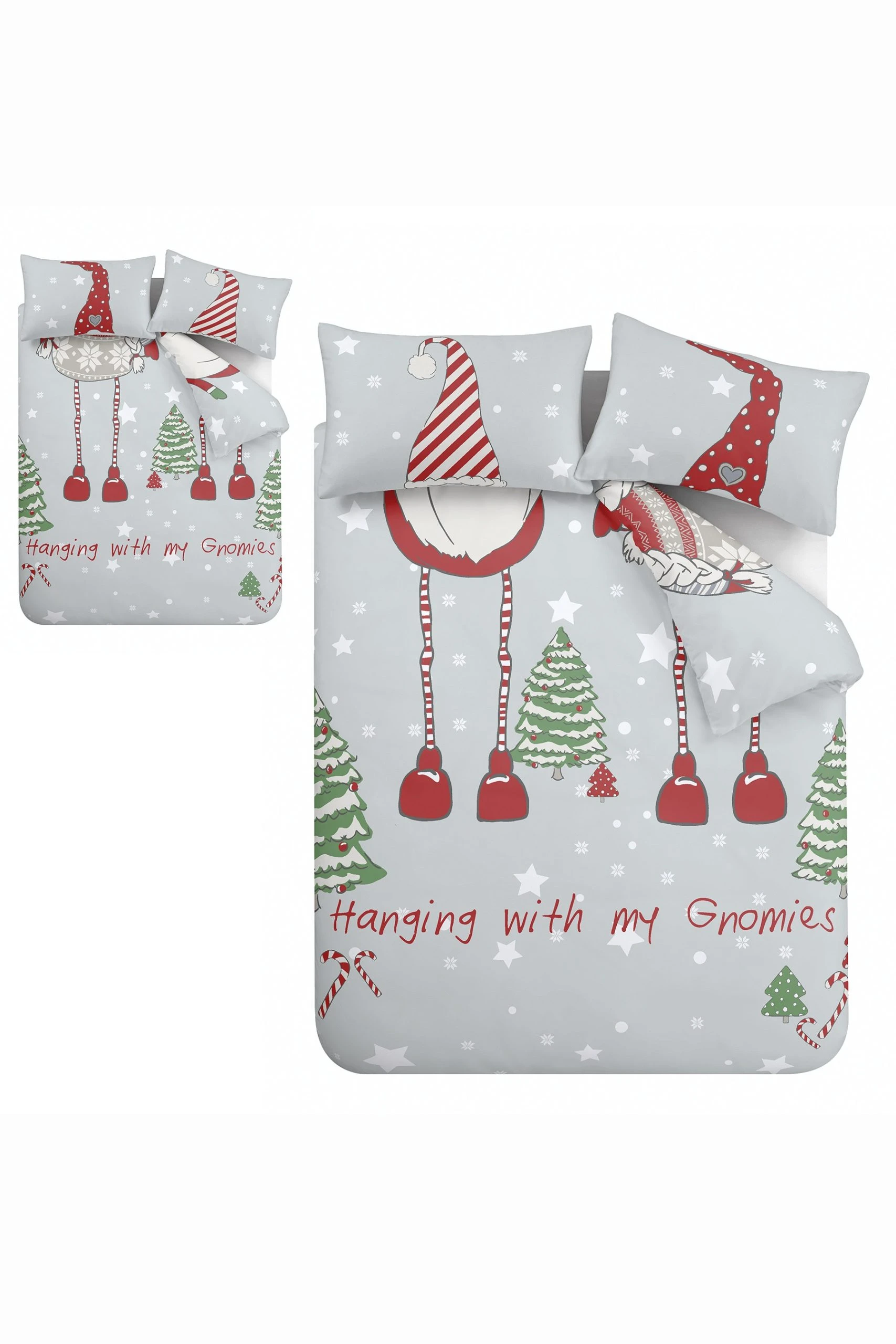 Catherine Lansfield Hanging With My Gnomies Duvet Cover And Pillowcase Set 4 Catherine Lansfield Hanging With My Gnomies Duvet Cover And Pillowcase Set - Image 2