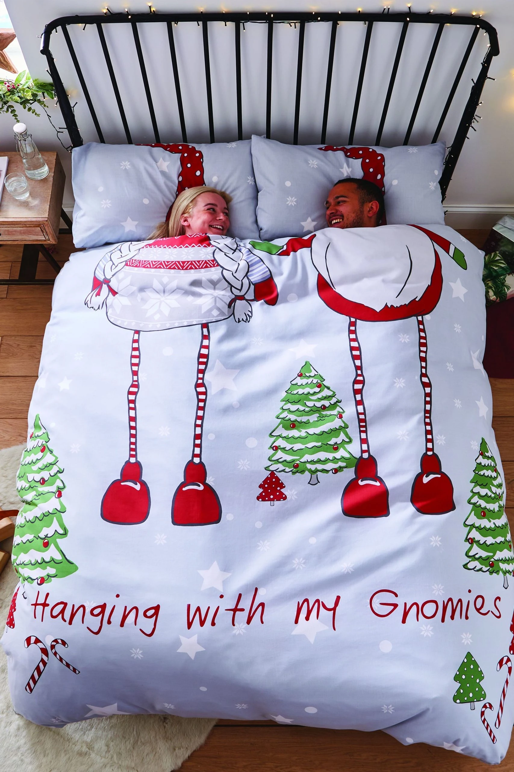 Catherine Lansfield Hanging With My Gnomies Duvet Cover And Pillowcase Set 5 Catherine Lansfield Hanging With My Gnomies Duvet Cover And Pillowcase Set - Image 3