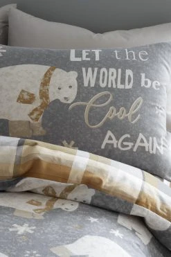 Catherine Lansfield Brushed Cotton Polar Bear Duvet Cover And Pillowcase Set -Furn Online A58950s3