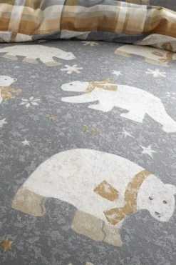 Catherine Lansfield Brushed Cotton Polar Bear Duvet Cover And Pillowcase Set -Furn Online A58950s4