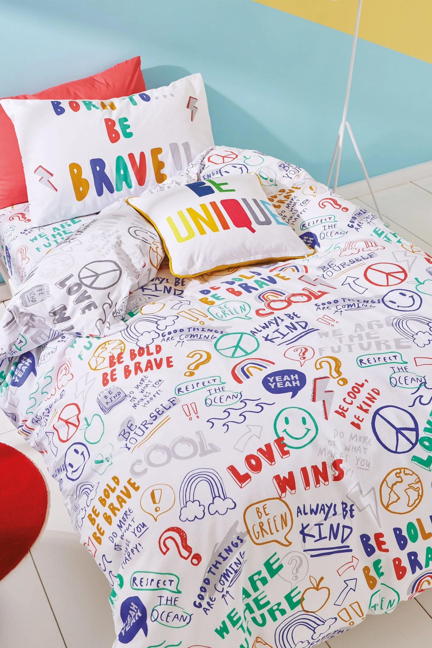 Born To Kids Be Brave Organic Cotton Duvet Cover And Pillowcase Set 3 Born To Kids Be Brave Organic Cotton Duvet Cover And Pillowcase Set