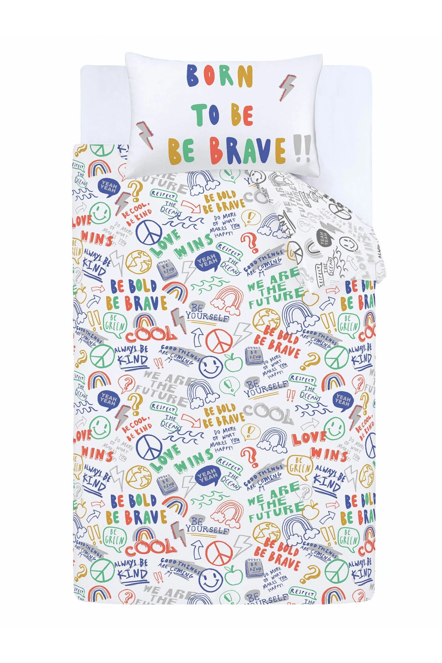 Born To Kids Be Brave Organic Cotton Duvet Cover And Pillowcase Set 7 Born To Kids Be Brave Organic Cotton Duvet Cover And Pillowcase Set - Image 5