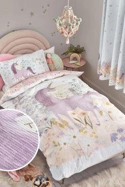 Alternative view of Next Kids Unicorn Waffle 100% Cotton Duvet Cover And Pillowcase Set