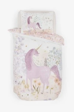 Next Kids Unicorn Waffle 100% Cotton Duvet Cover And Pillowcase Set -Furn Online A65142s4