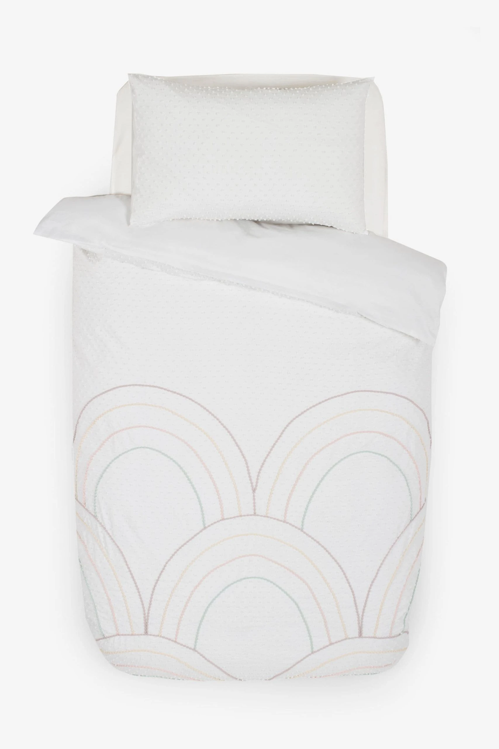 Next Kids Embroidered Rainbows Duvet Cover And Pillowcase Set 6 Next Kids Embroidered Rainbows Duvet Cover And Pillowcase Set - Image 4