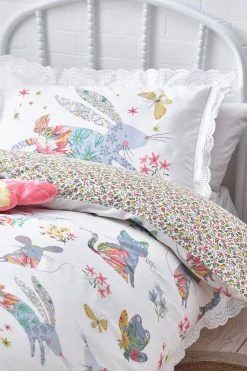 Next Kids 100% Cotton Floral Bunnies Woodland Duvet Cover And Pillowcase Set -Furn Online A65150s2