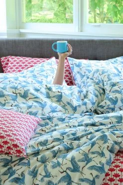 Novogratz Family Of Cranes Cotton Duvet Cover And Pillowcase Set -Furn Online A73754s3