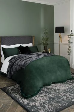 Next Velvet Fleece With Faux Fur Trim Duvet Cover And Pillowcase Set -Furn Online A85132s3