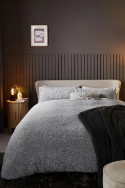 Next Marl Teddy Fleece Duvet Cover And Pillowcase Set
