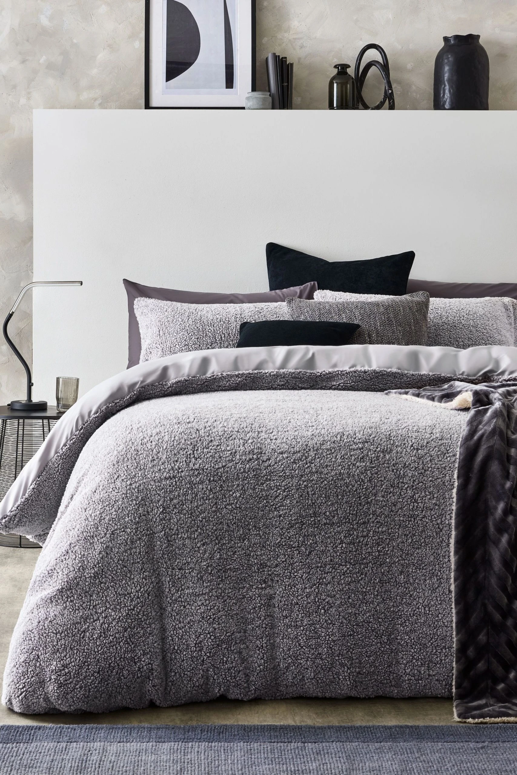 Next Marl Teddy Fleece Duvet Cover And Pillowcase Set 4 Next Marl Teddy Fleece Duvet Cover And Pillowcase Set - Image 2