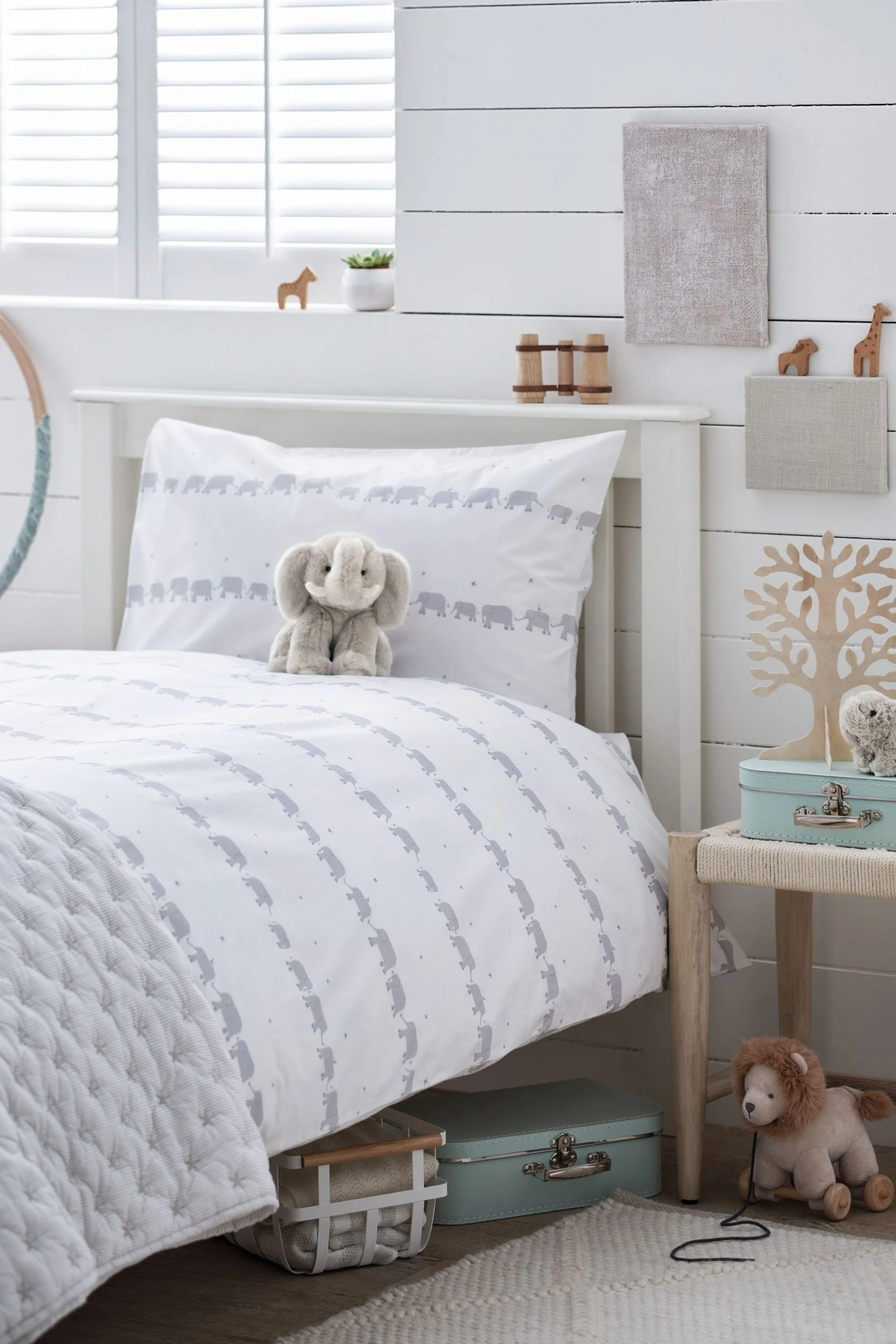 The White Company Kids Elephants Print Duvet Cover And Pillowcase Set 3 The White Company Kids Elephants Print Duvet Cover And Pillowcase Set