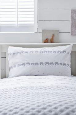 Alternative view of The White Company Kids Elephants Print Duvet Cover And Pillowcase Set