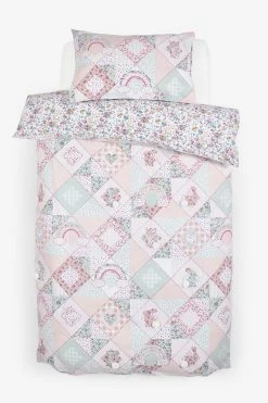 Next Rainbow Patchwork Design With Poms 100% Cotton Duvet Cover And Pillowcase Set 15 Next Rainbow Patchwork Design With Poms 100% Cotton Duvet Cover And Pillowcase Set -Furn Online C21 694s5